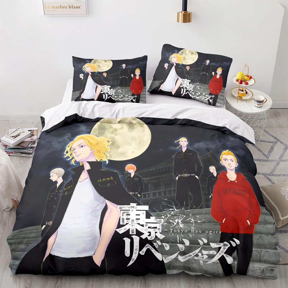 New Anime Tokyo Revengers Bedding Set Single Twin Full Queen King Size Bed Set Adult Kid Bedroom Duvet Cover Sets Home Textiles
