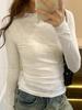 2024 Wiosna Jesień T-shirt Kobiety Top Solidny Slim Fit Długi Rękaw O Neck T-shirty Damskie Casual Streetwear Wysokiej Jakości Bazowe Koszulki