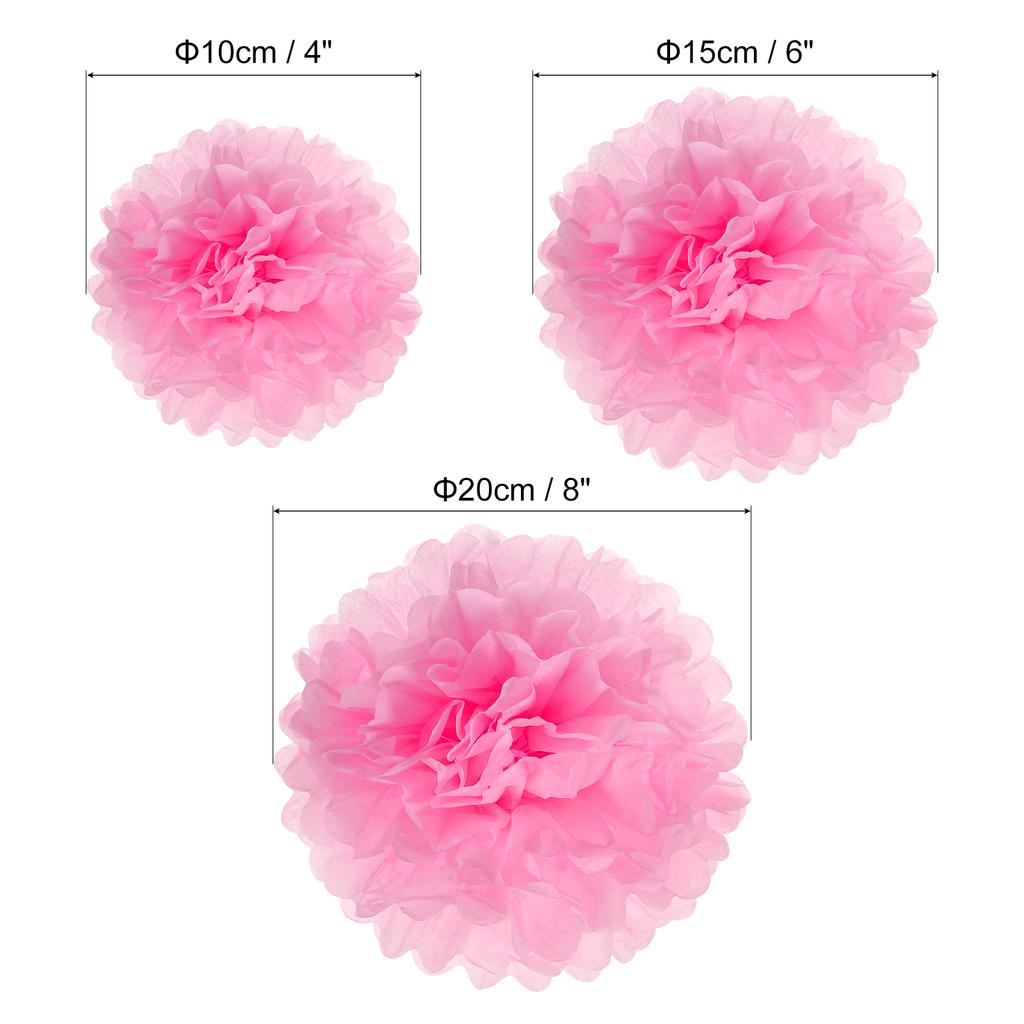 4"/6"/8" Tissue Pom Poms Flowers, 12 Pack Paper Flower Ball for Wedding Bridal Shower Birthday Bachelorette Party