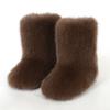 Vintersko Dame Vinter Fluffy Faux Fox Pels Støvler Dame Plysj Varme Snøstøvler Luksuriøst fottøy Jente Furry Pels Bottes Mote