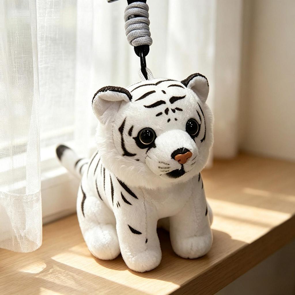 Soft Tiger Pendant Decorative Charm with Hanging Loop for Kids,