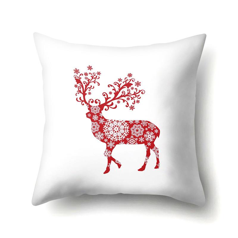 Polyester Pillowcase Automobile Decoration Home Printed Deer Pillowcase Waist Cushion Cover Car Cushion Head Cushion Cover