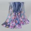 150*50Cm Spring Floral Printed Scarf Women Long Shawl Thin Georgette Hijab Beautiful Rose Flower Pareos Beach Sunscreen Shawl