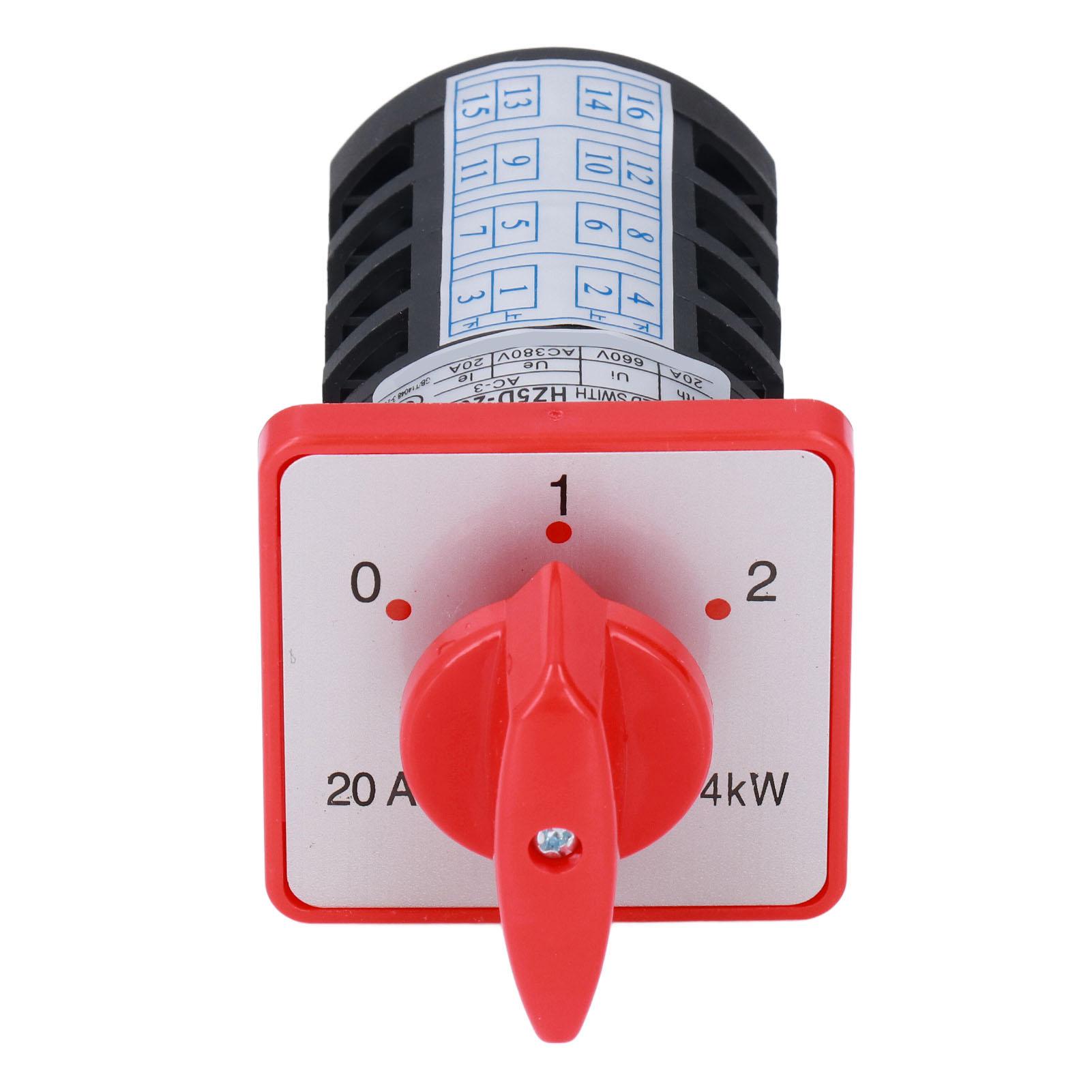 

Кулачковий перемикач BERM, 4 клеми, 3-позиційний поворотний селектор AC380V 20A