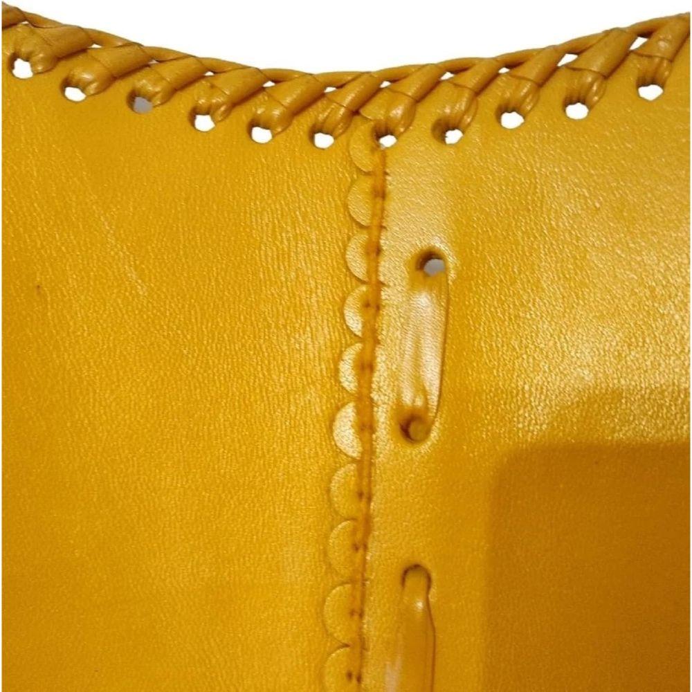 Vintage Leather Butterfly Chair Cowhide Chair Living Rooms Accent Chair Yellow