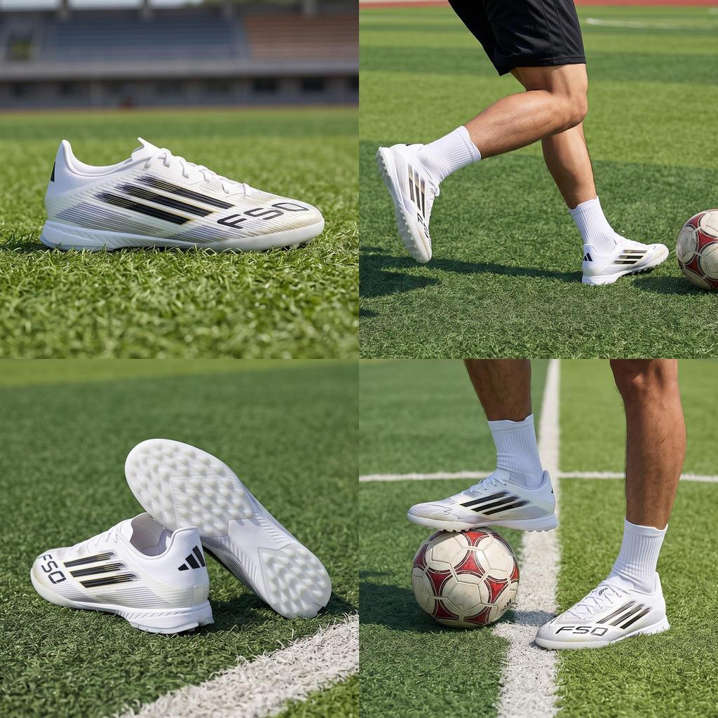 adidas F50 League Sintetico Morbido Confortevole Antiscivolo Resistente Scarpe da Calcio Unisex Scarpe da Calcio Bianco JH7726