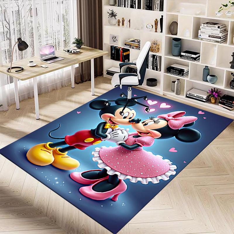 Mickey Minnie Romance Carpet For Playroom Bedroom Living Room Sofa Home Decorkids Game Area Rug Nonslip Floor Mat
