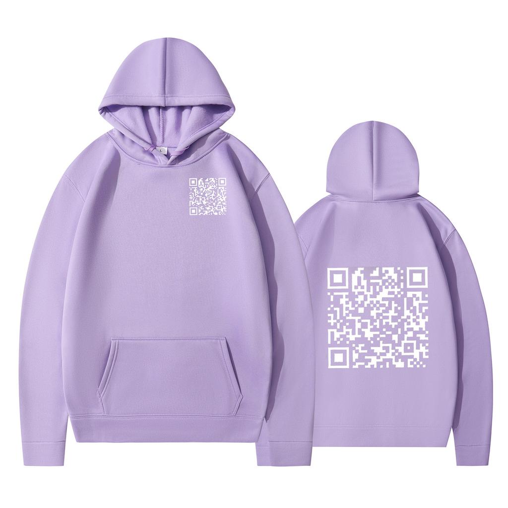 Cross-border Hoodies, New Printed Styles, QR Code Scans, Loose Men's and Women's Hoodies