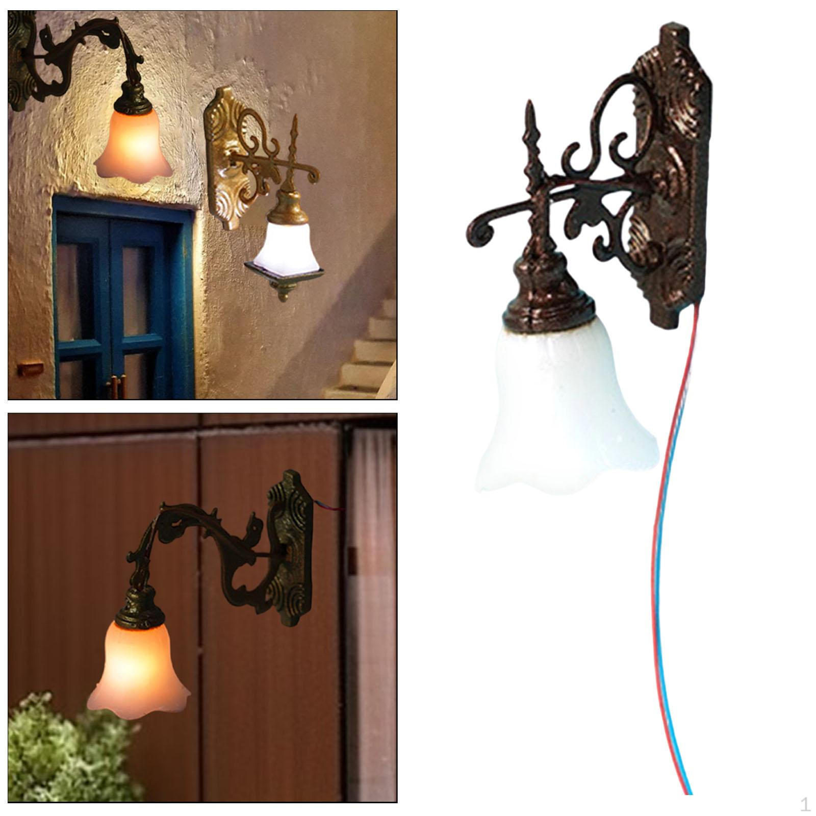 

1/87 HO Scale Wall Lamp Dollhouse Light Decoration Micro Landscape Furniture Toy Model медный