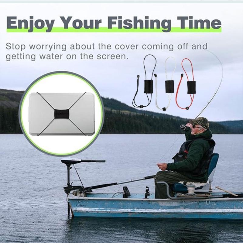 Bungee Strap for Travel Fish Finders Cover Strap Elastic Bungee Securely Fit Up To 18in Screen Fishing Graph Cover Strap