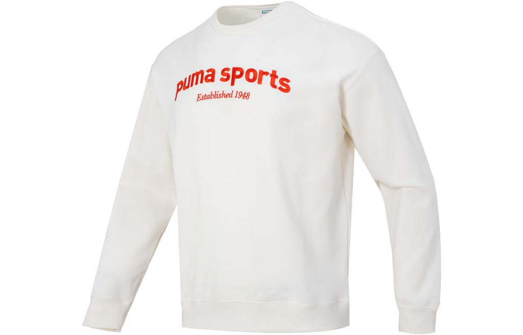 PUMA TEAM CREW FL Sweatshirts Men s White Red Crew Neck Moderate Other 625312-65 L
