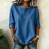 Women's Casual Color Neck Top with Button Front