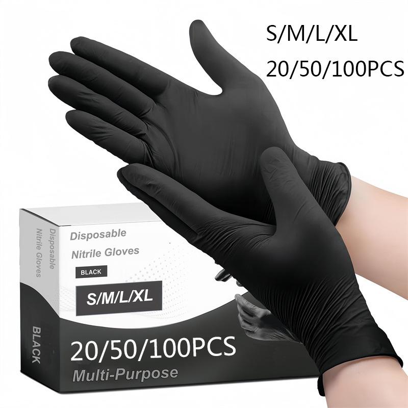 S/M/L/XL Black Nitrile Gloves Disposable Household Elastic Latex Free Waterproof Durable For Cleaning Household Chores Car