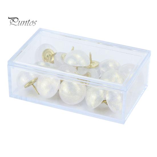 

15 шт. Декоративні шпильки для дошки оголошень Коркова дошка для фотографій Симпатичні шпильки-шпильки з блискітками для офісного домашнього декору білий