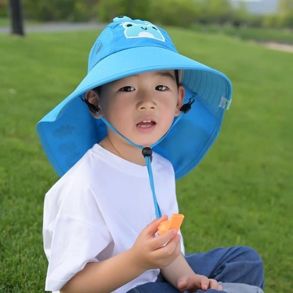 UV Protection Children Beach Hat Breathable Mesh Boys Sunshade Shawl Cap Summer