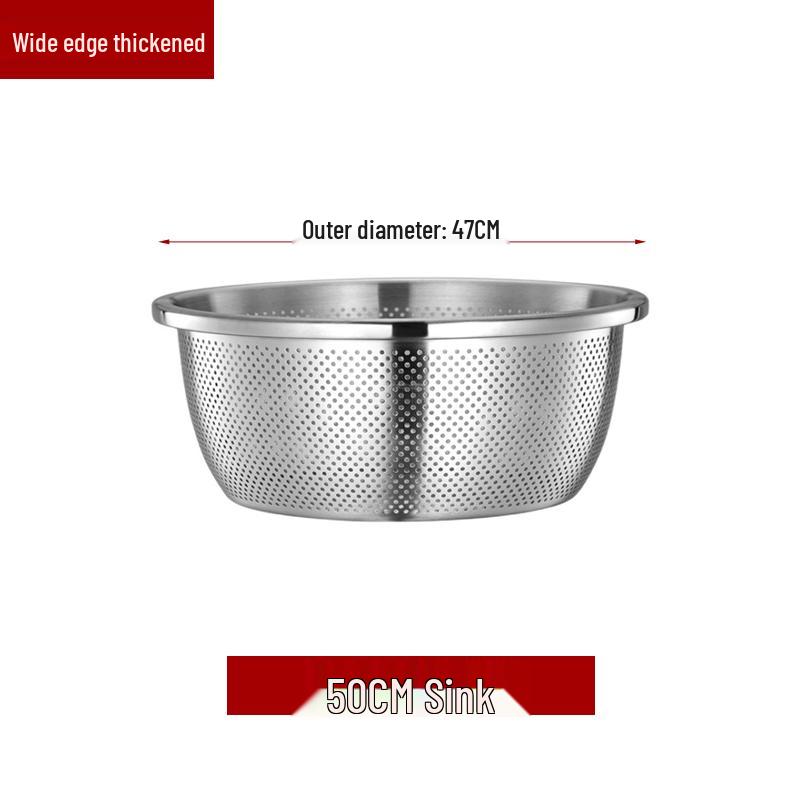 Stainless Steel Basin, Large/Extra-Large: Ideal for Washing Vegetables, Mixing Dough, or Bathing.