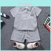 Childrens Summer Polo Shirt And Shorts Set With Soft Polyester Fabric For Ages 3 To 8