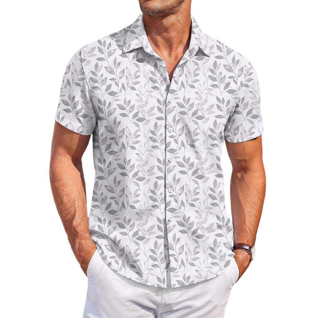 Men's Casual Fashion Printed Short-Sleeve Shirt