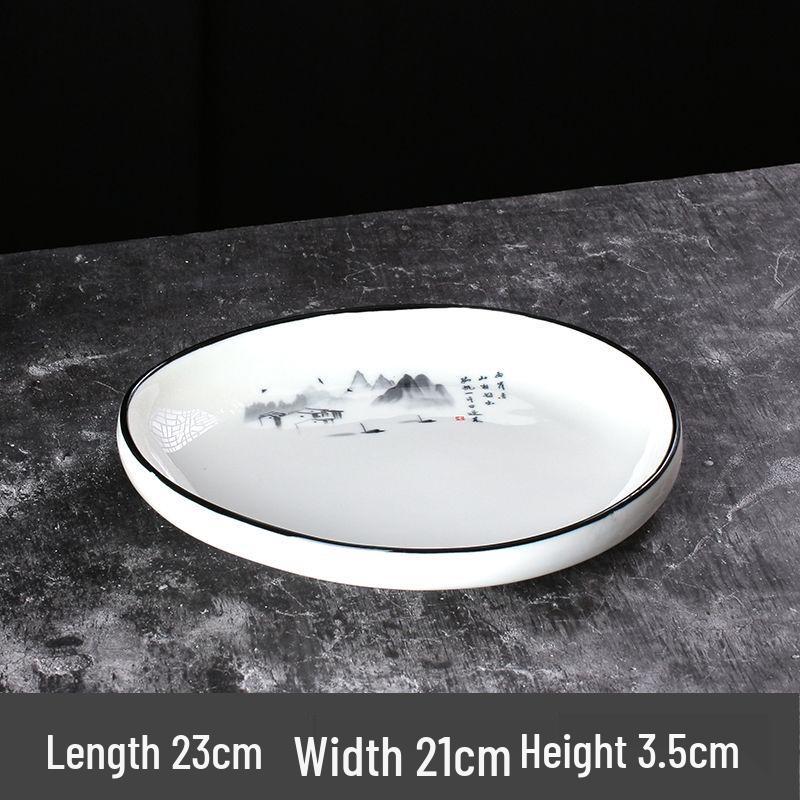 JIMEILI 9-inch Ceramic Shallow Dinner Plate