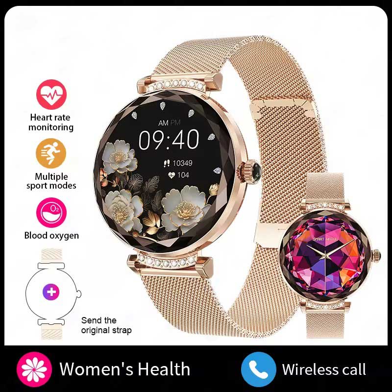 LUCKY START Fashion Smart Watch Women Bracelet Heart Rate Monitor Custom Dial Sports Fitness Watch Ladies Waterproof Smartwatch Android