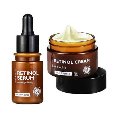 2balení Živá Glamour Retinolový Anti-Aging Krém a Sérum, Retinolový Krém, Retinolový Hydratační Krém, Sérum Proti Vráskám méně