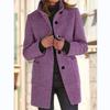 Autumn and Winter Retro Button Up Collar Woolen Coat for Women In Europe and America