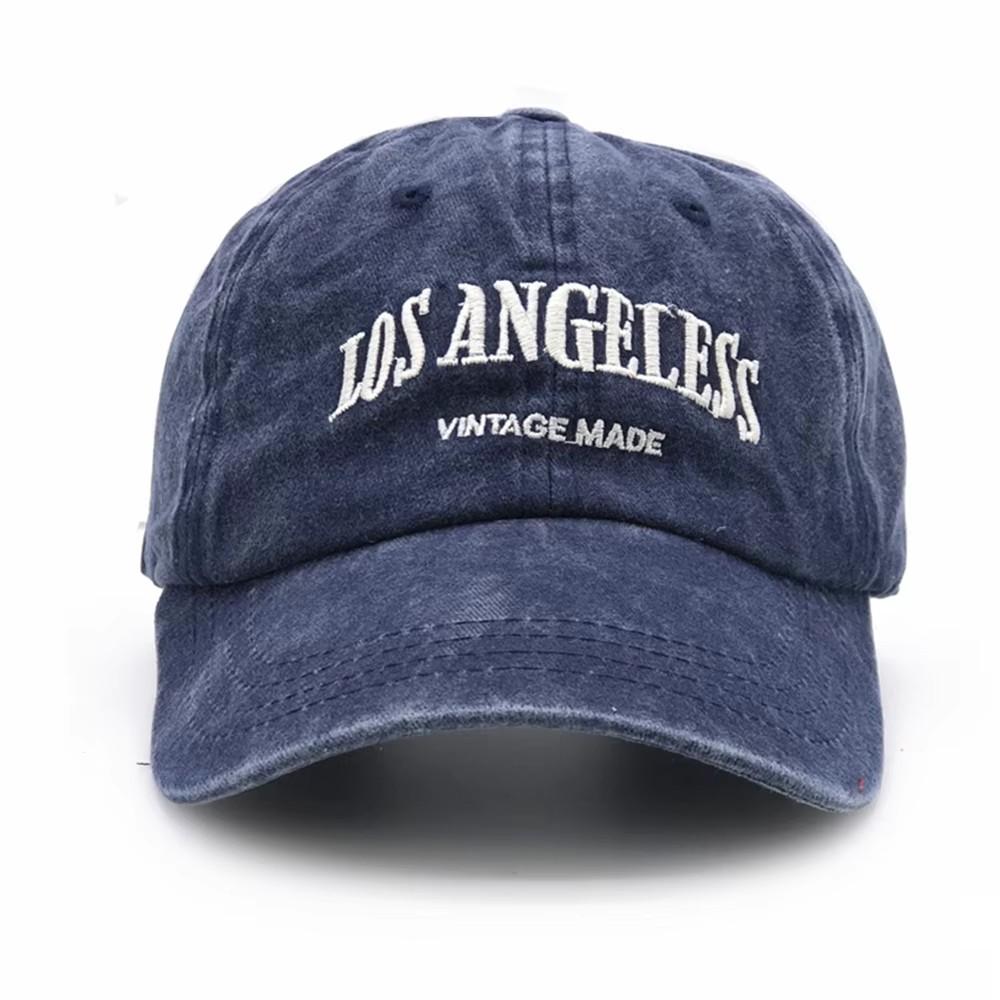 Retro Weiches Oberteil Stickerei Unisex Baumwolle Baseballkappe Lässig Verstellbar Snapback Hut Für Alle Jahreszeiten Adjustable blue