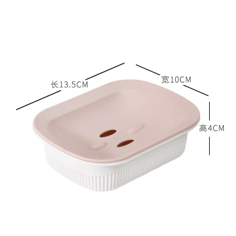 Portable Soap Dishes Bathroom Soap Dish With Lid Home Plastic Soaps Box Leak-Proof Keeps Soap Dry Dish Travel Essentials