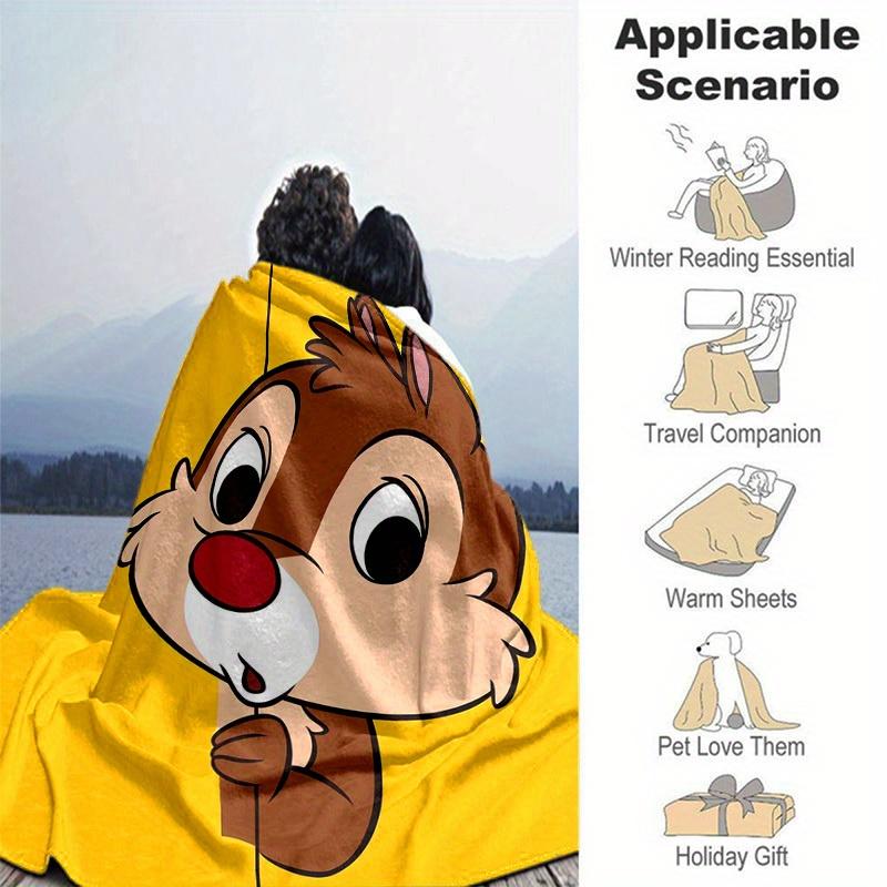 1pc. Cartoon Chipmunk Blanket, Seasonal Universal, Home Decoration, Throw Blanket, Soft Flannel Throw Blanket, Versatile & Cozy for Bedroom,
