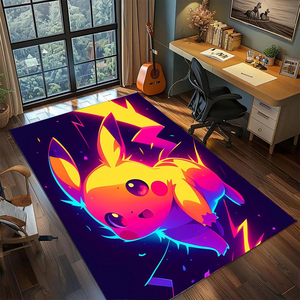 

Pikachu Big Size Non Slip Rug Carpet, Washable Floor Mat Indoor Home Bedroom Gamer Room Decor.-TING 60x90cm