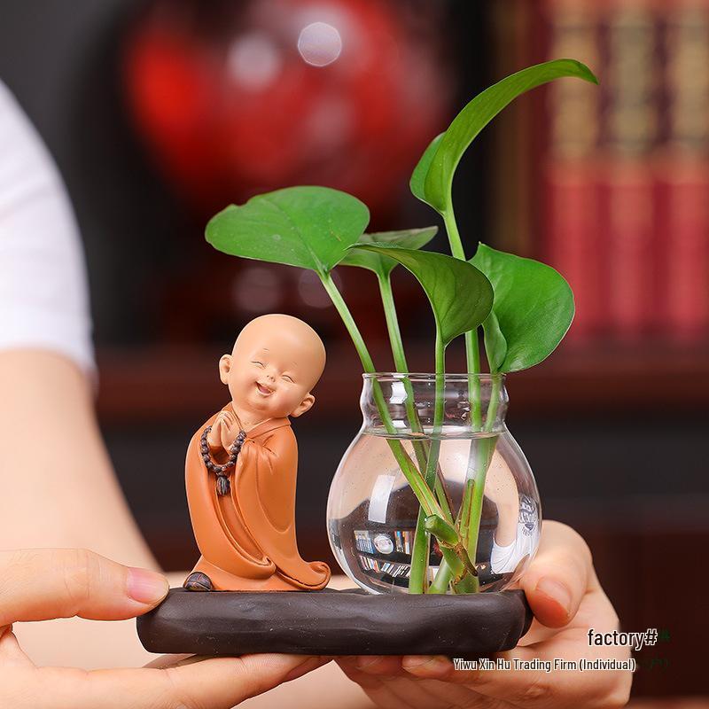 Little Monk Hydroponic Vase: Creative Home and Office Decor