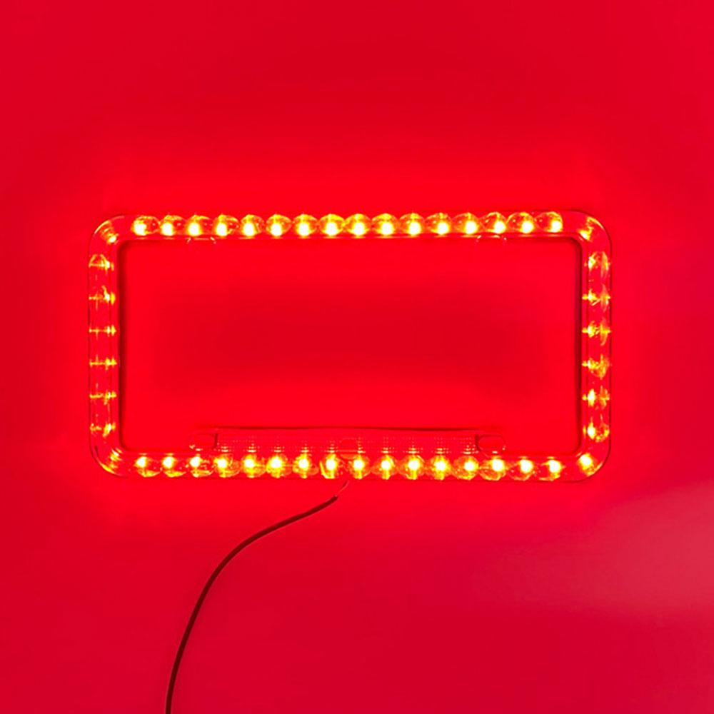 License Plate Frame Light 12V Multicolor LED Flash Lamp Front Rear License Frame Holder For Auto Truck Vehicles Car Accessories