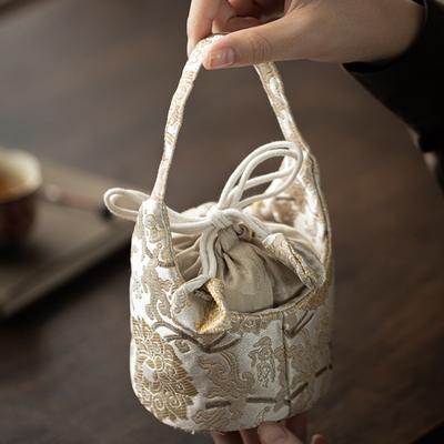Brocade Master Cup Storage Bag Zisha Pot Protective Bag Thickened Premium Travel Portable Bag Tea Ceremony Special Tea