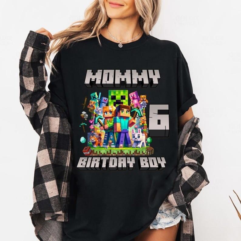 Custom MineC Birthday Shirt MineC Shirt Personalized for Boys Girls Unisex T-Shirt L