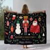 Cartoon Merry Christmas Gift The Nutcracker New Year Soft Flannel Throw Blanket,Cozy Blanket for Bed,Sofa,Living Room,Home Decor