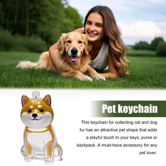 

Pet Hair Memorial Keychain Pet Hair Preservation Bottle Transparent Synthetic Resin Engraved Pet Memory Jar I