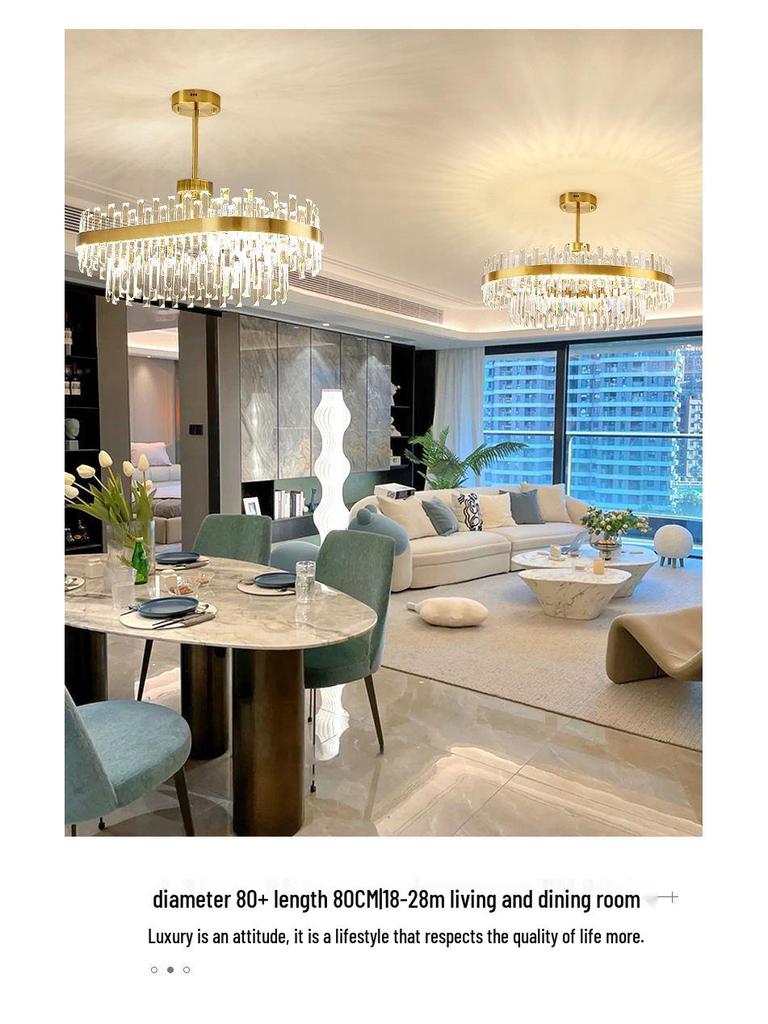 Luxury Modern Crystal Chandelier for Living Room, Lobby, Restaurant, or Bedroom - Italian Minimalist Design