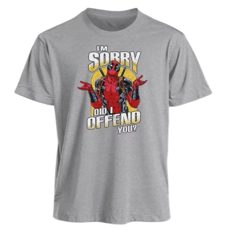 2026 Marvel TShirt Men Women Deadpool Sorry Did I Offend You American Loose Trendy Humorous Oversized Short Sleeve Casual Tee
