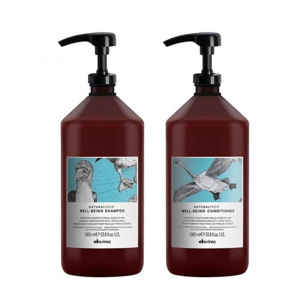 Davines Wellbeing Shampoo   Conditioner Set 1000ml  +250ml Gift Single option