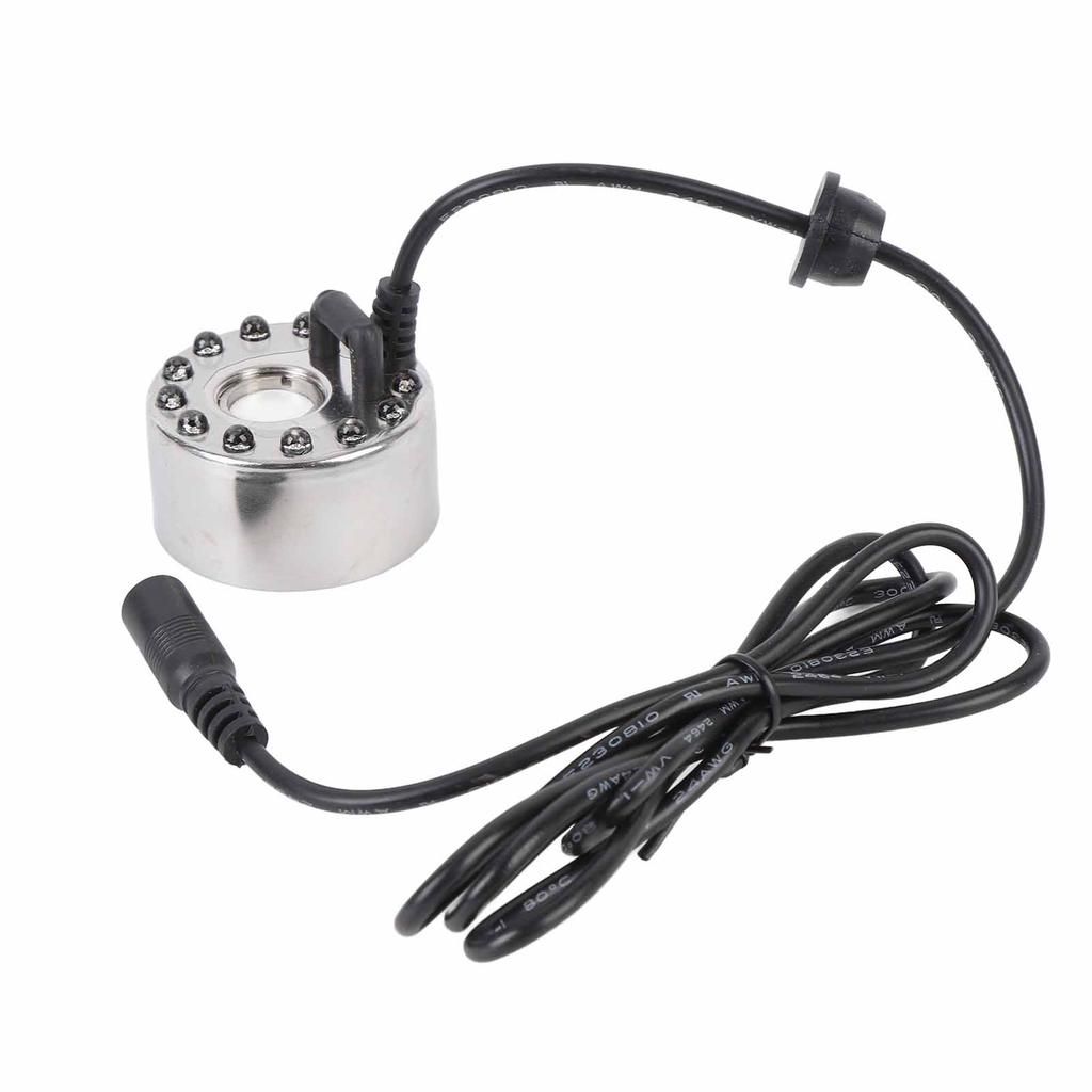 Mist Maker Fogger Zinc Alloy 12 LED Color Changing Fog Atomizer Humidifier for Water Fountain Pond Rockery Vase