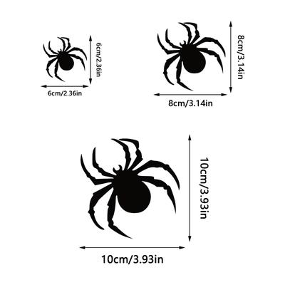 36 Stück Halloween Spinnen Wandaufkleber Schwarze Spinne Fensteraufkleber Halloween Party DIY Dekoration Aufkleber Bar Zimmer Horror Dekor