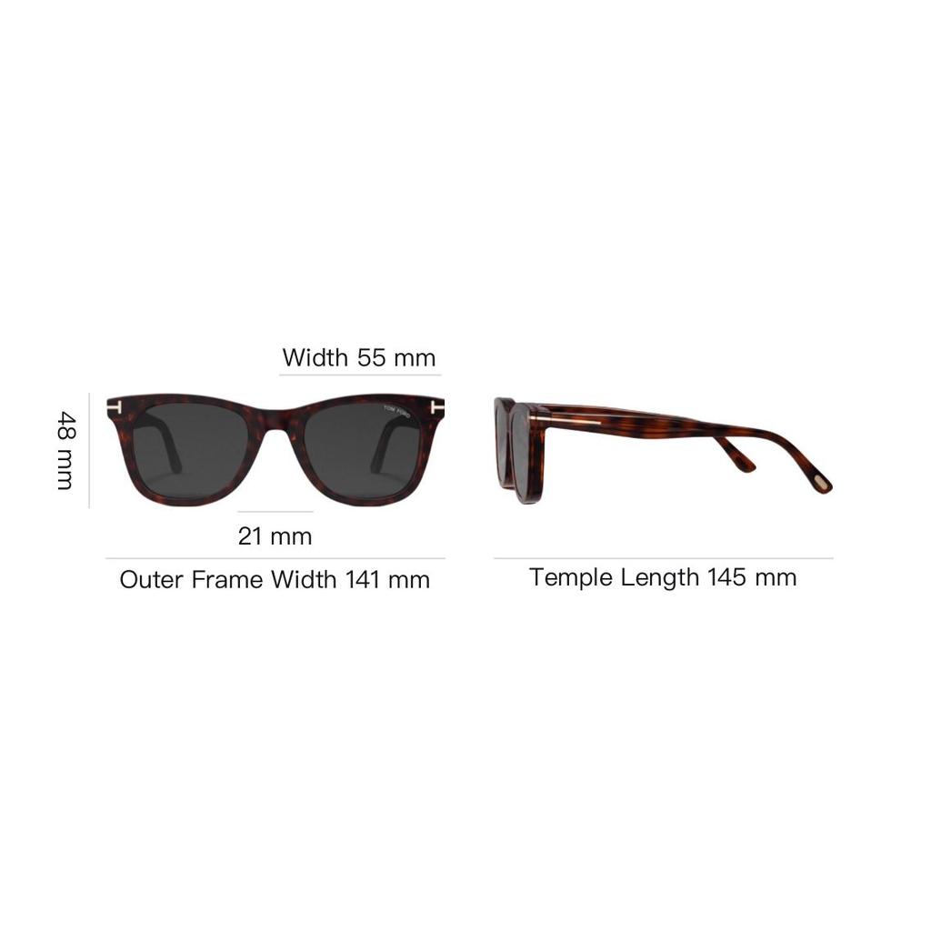 TF Personality Design Square Sunglasses Unisex sunglasses Tortoiseshell FT5970-B-052