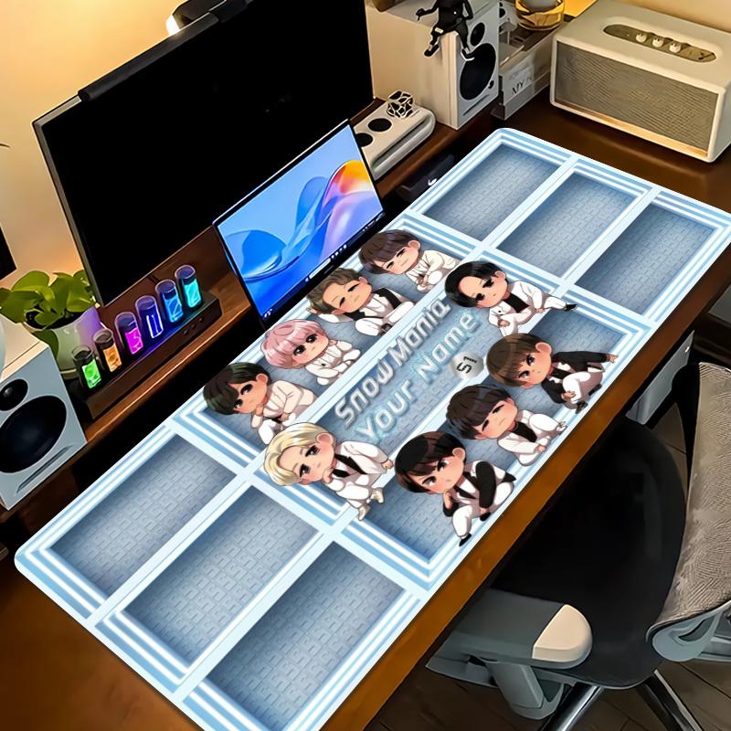 Cute Character Name Stickers Custom Name Large Size Mouse Pad Gaming Table Cushion Nonslip Laptop Tablet Big XXL Mat Mini PC Playmat With Lock edge
