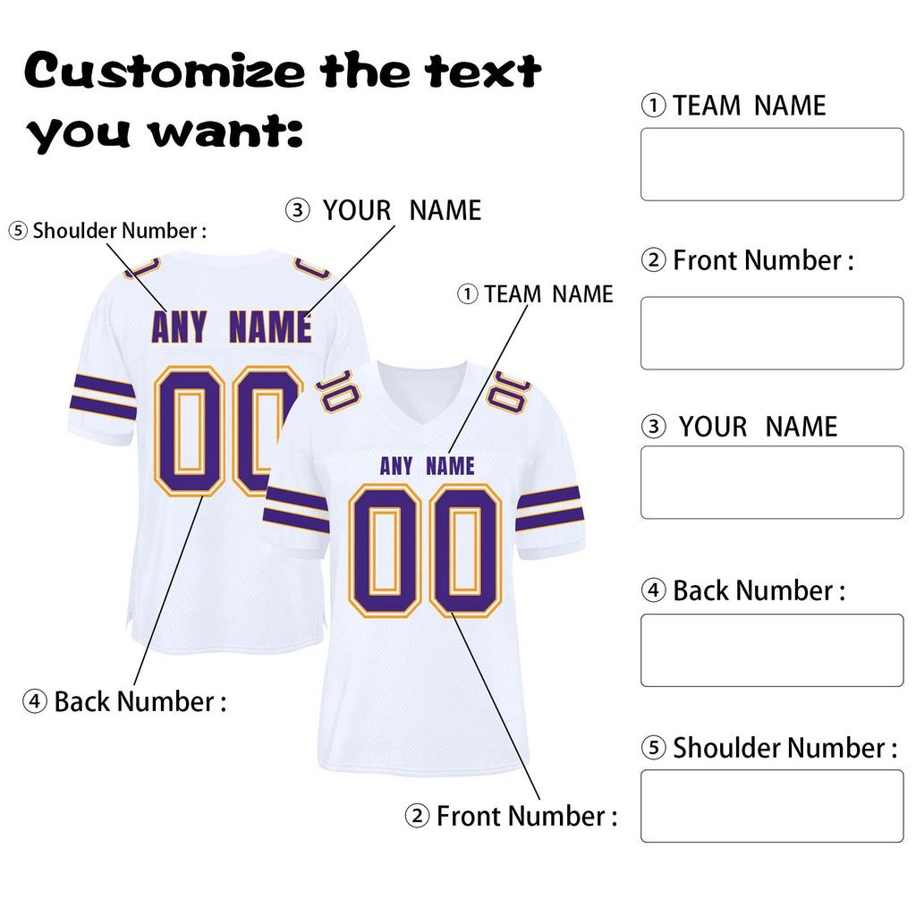 Custom Football Jerseys Personalized Printed Team Name & Number Sports Uniform For Men Women Youth