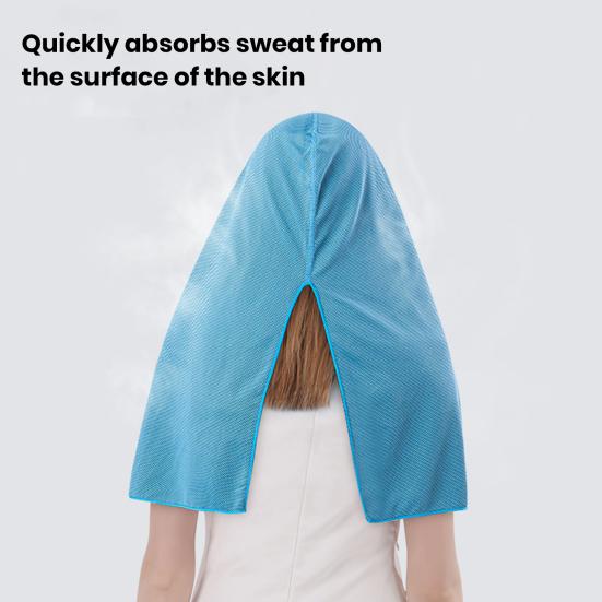 Schnelltrocknendes Kühl-Hoodie-Handtuch Einfarbig UV-Schutz Atmungsaktiv Schweißabsorbierend Sport