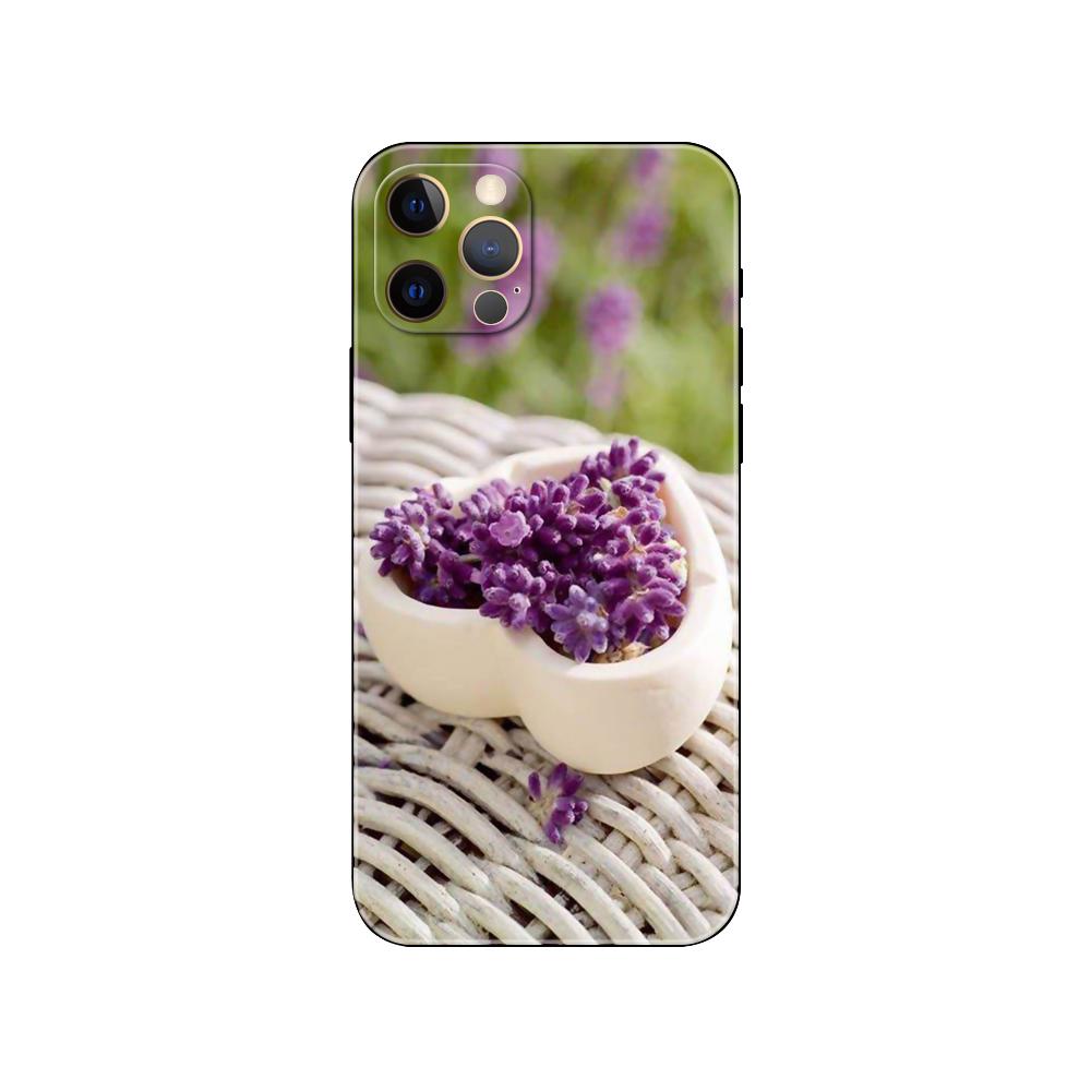 Lavender Phone Case for Iphone 5s 2020se 6 6s 7 8 Plus X 10 XR XS 11 12 13 Mini Pro MAX Black Tpu Back Cover