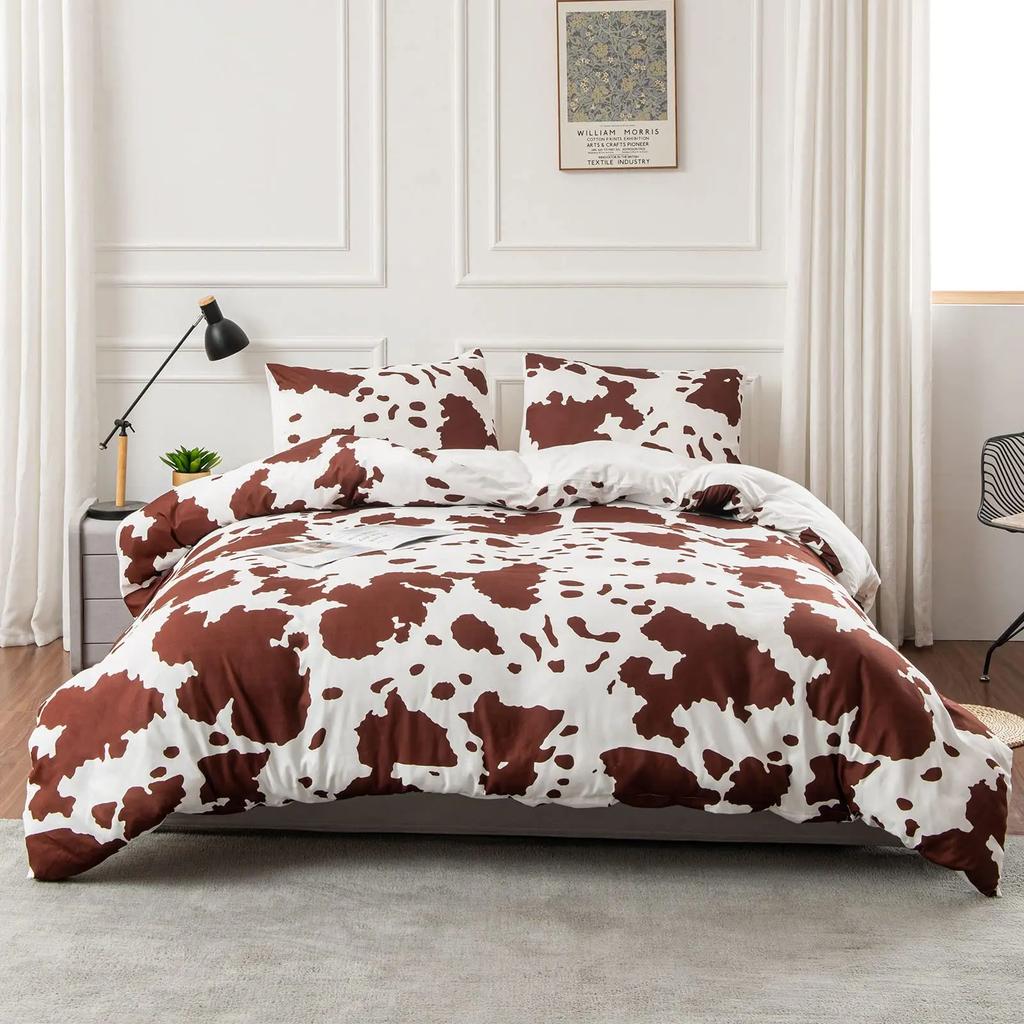 Cow Print Cow Skin Sunflower Soft Duvet Cover Carton Black plus White Beding for Women Children Kids Young Boys Young Girls Gifts for Bedrom Decoratio