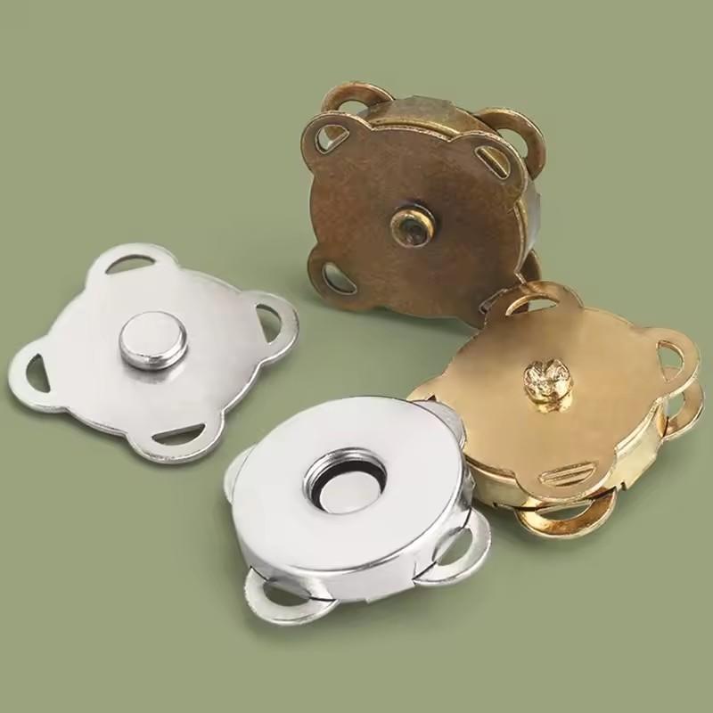 10Sets Magnetic Snap Button Metal Invisible Sew On Button Lock Clasps Fasteners for Purse Bags Clothes Craft DIY Accessories