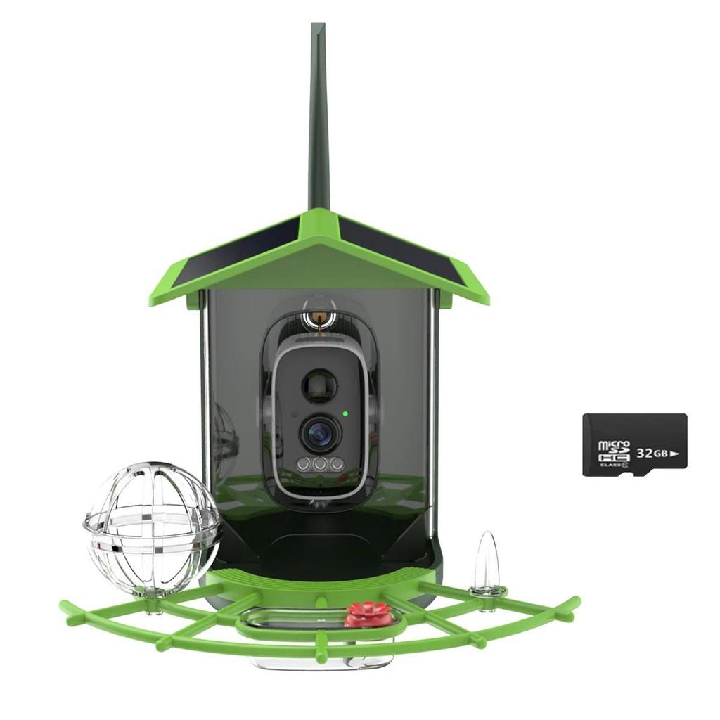 Smart Solar Bird Feeder with AI Recognition and Low Power HD Camera