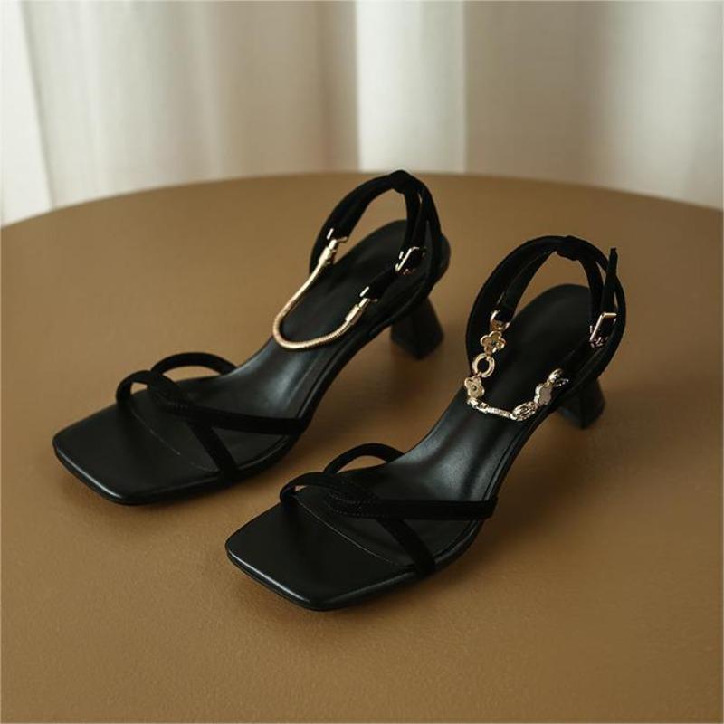 Fashion Hot Selling 2025 New French Style Summer High Heel Women Sandals Fashion Open Toe Shoes Ladies Elegant Stripper Party Sandalias
